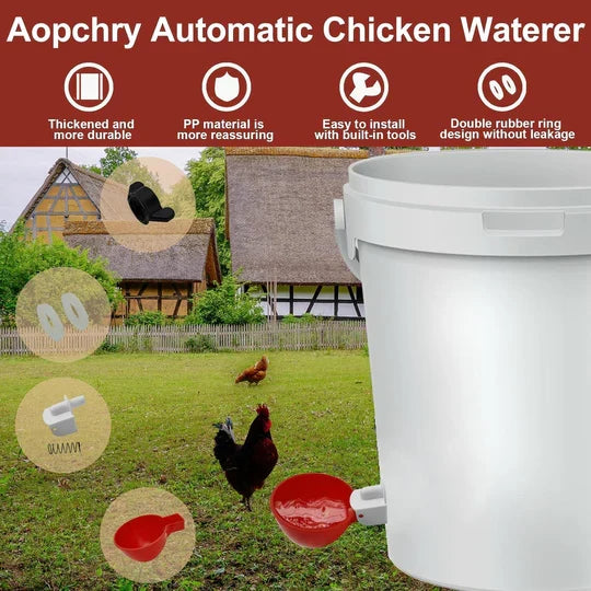 Poultry Waterer Cups Automatic Refill Set of 10