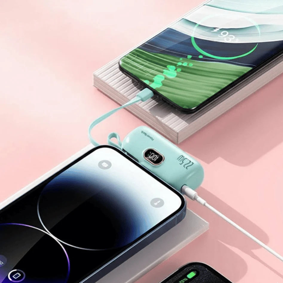 Power Bank Compact 22.5W Fast Charging 5000mAh USB-A & USB-C
