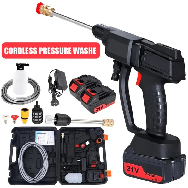 Pressure Washer Cordless Dual Rechargeable Batteries Adjustable Spray Nozzles