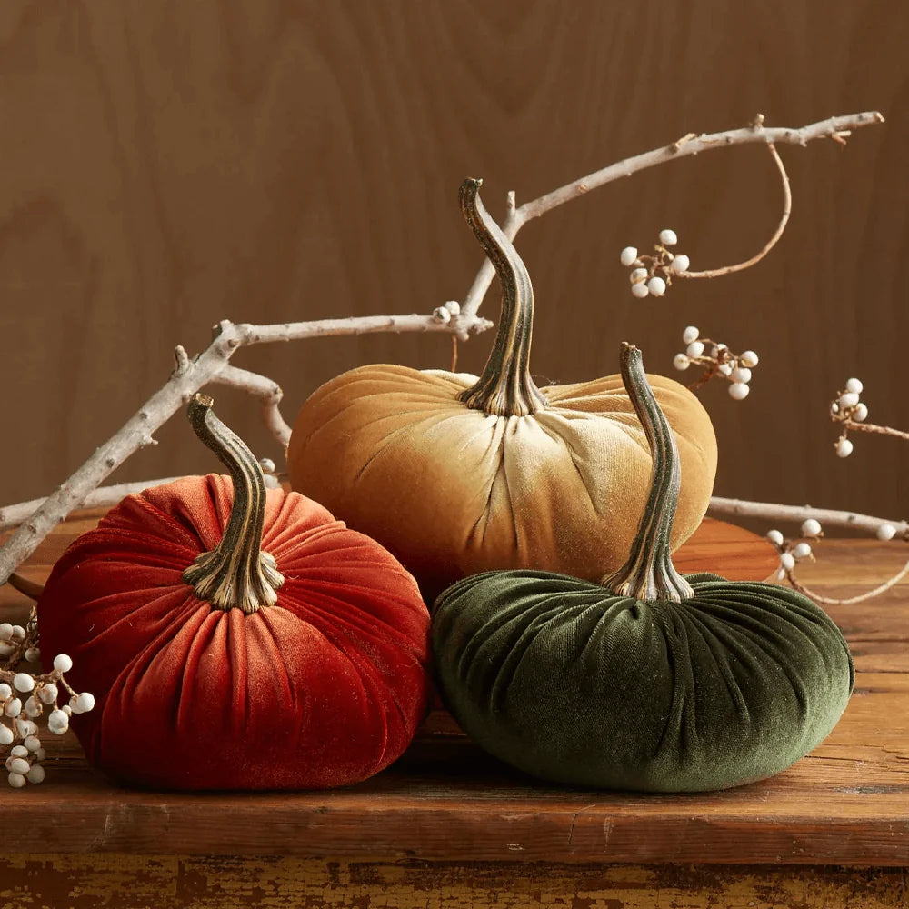 Pumpkin Decor Plush Velvet Cushion
