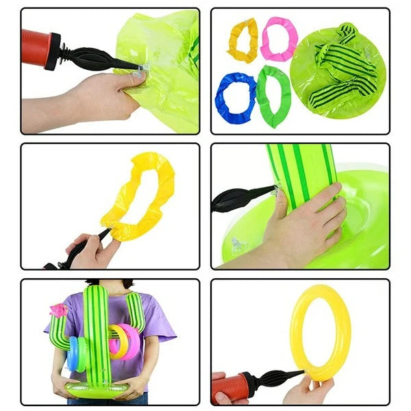 Ring Toss Game Inflatable Cactus 6 Rings Included