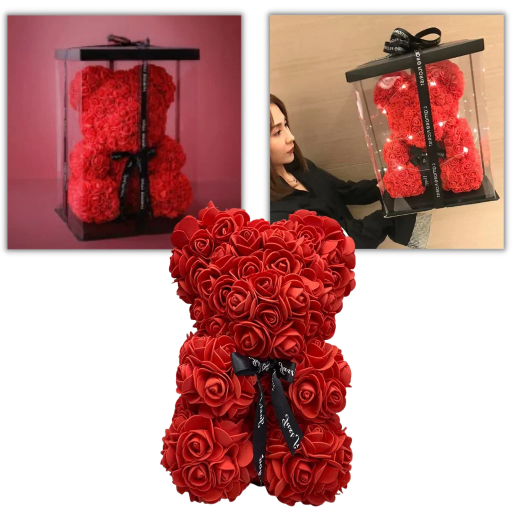 Rose Bear Synthetic Foam 9.8 Inch Lasting Keepsake