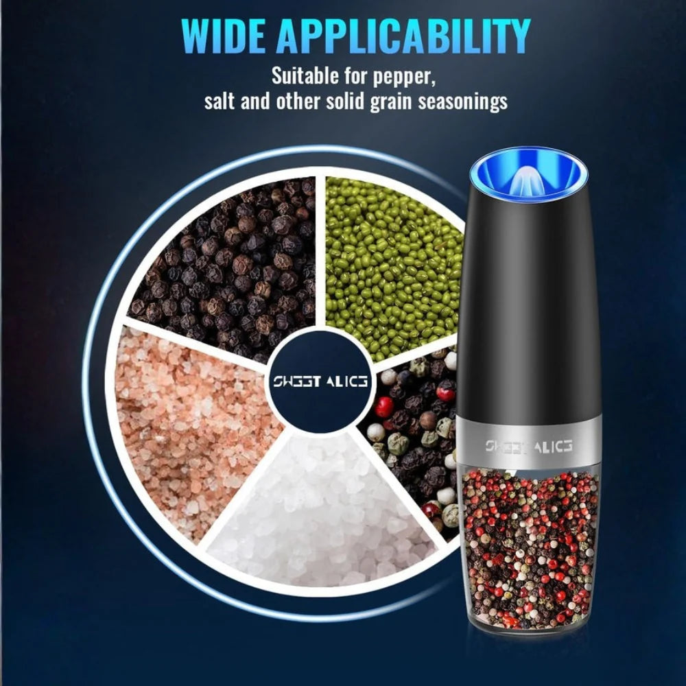 Salt And Pepper Grinder Electric Gravity-Activated Adjustable Coarseness