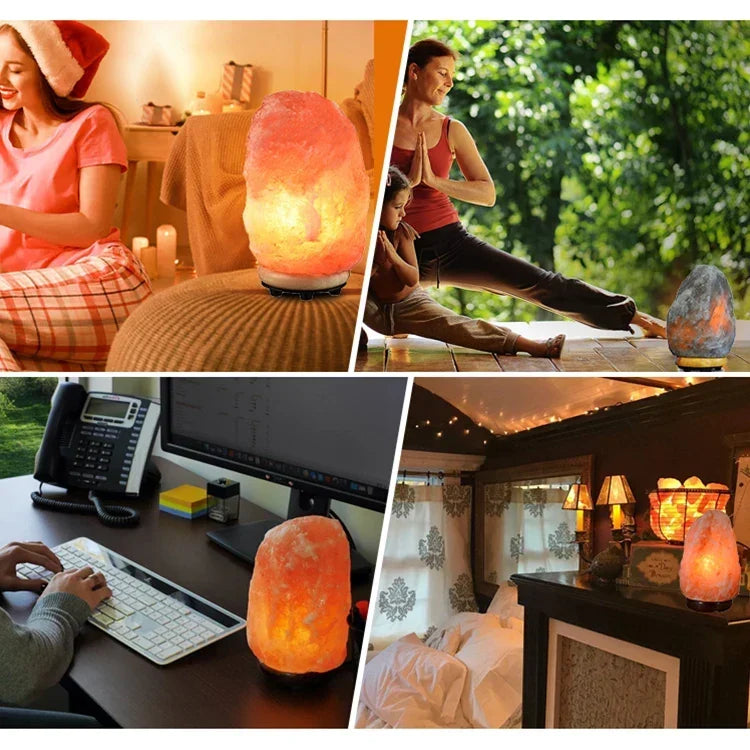 Salt Lamp Natural Himalayan Rock Salt Built-In Dimmer Switch