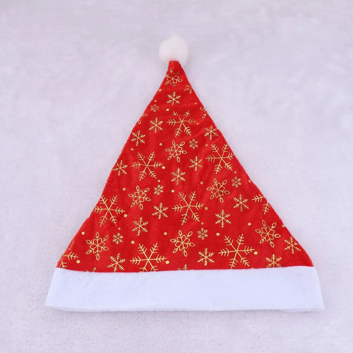 Santa Hat Soft Fleece Faux Fur Trim & Pom-Pom