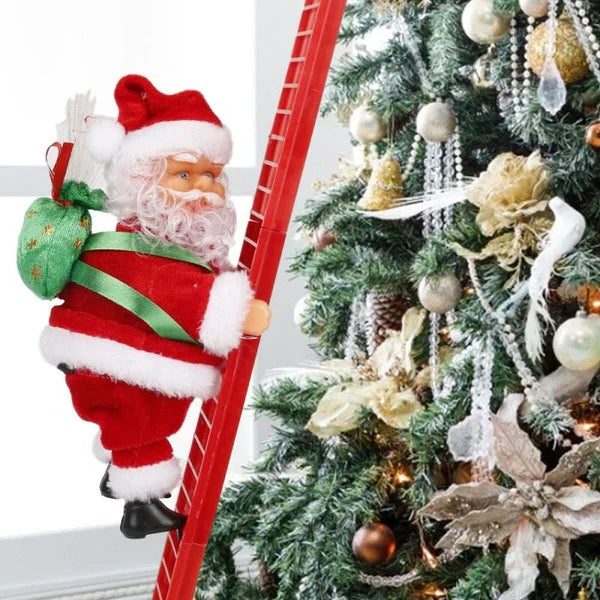 Santa Ornament Animated Climbing Warm LED Lights 15 Songs
