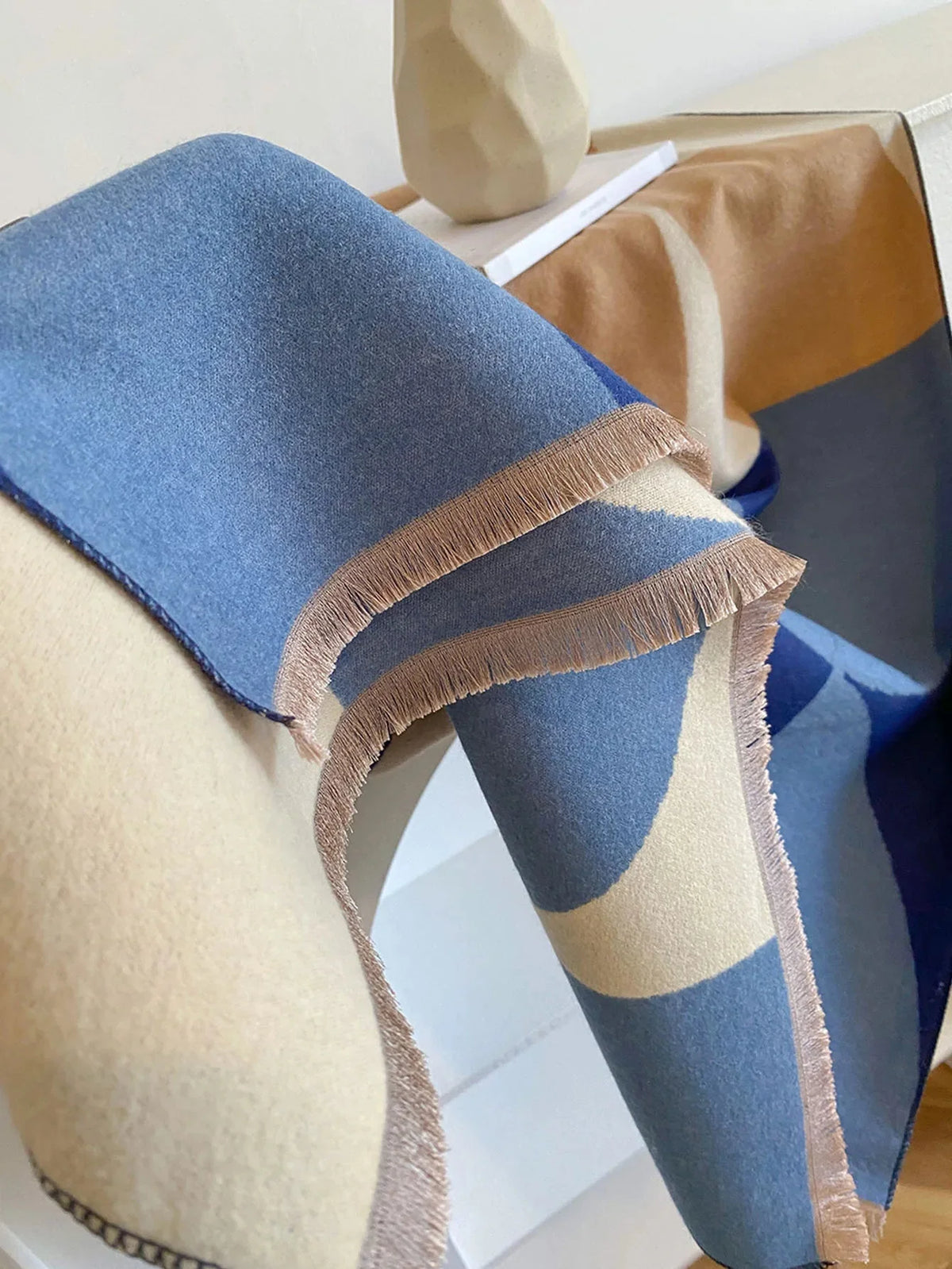 Scarf Cashmere Blend Reversible Soft Warmth