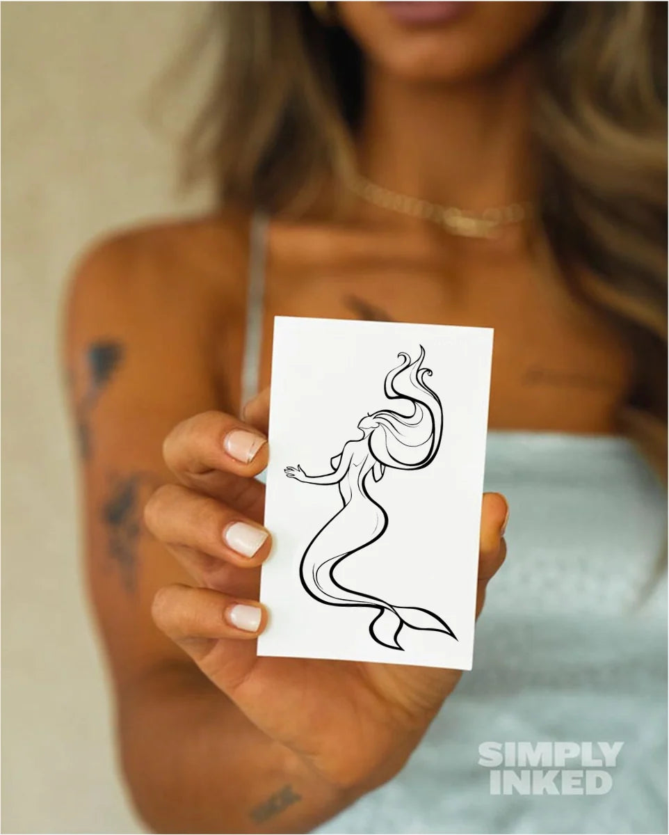 Semi-Permanent Tattoo Mermaid Design 14-Day Wear