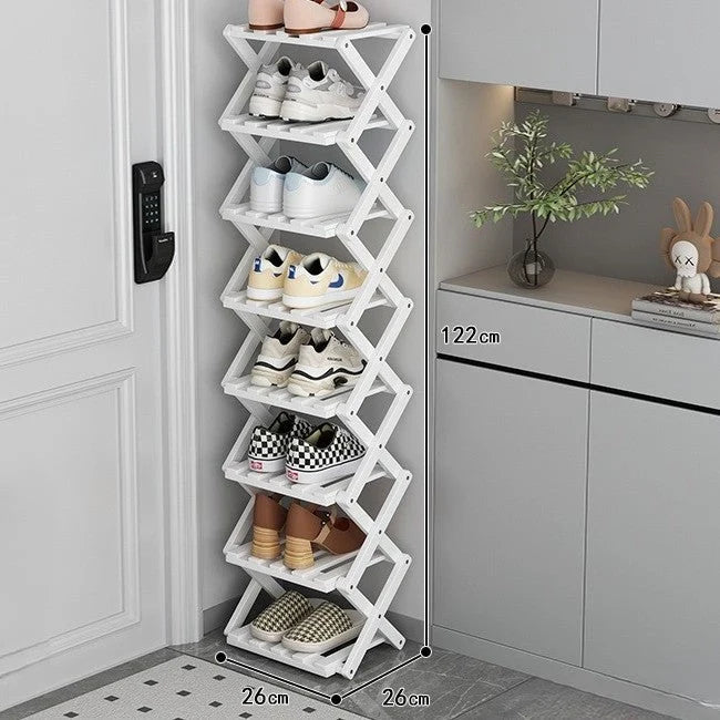 Shoe Rack Bamboo Foldable Space-Saving Storage