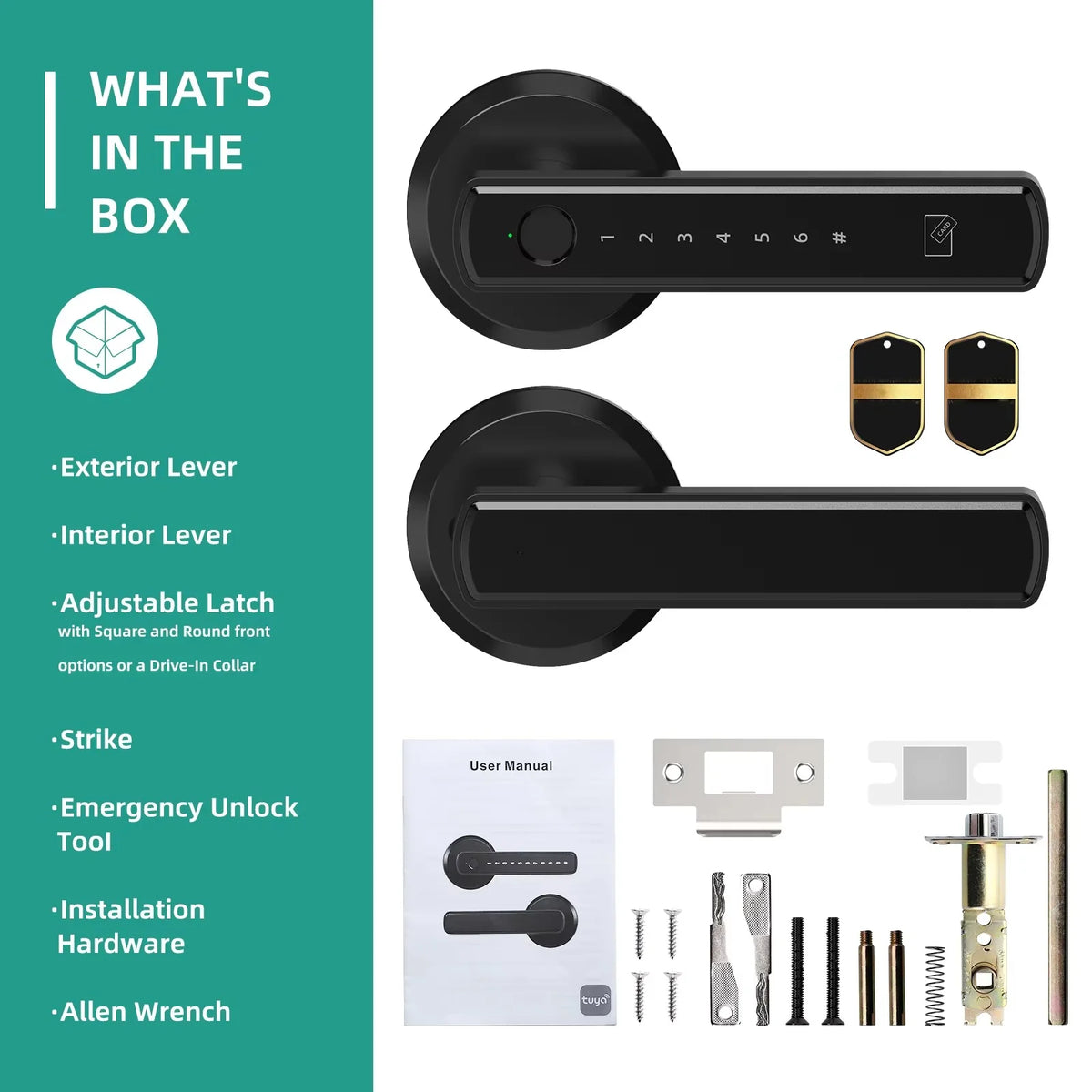 Smart Door Lock Fingerprint Keypad & Key Fob Access
