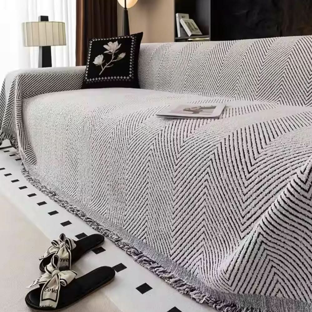 Sofa Cover Herringbone Splash-Resistant Non-Slip