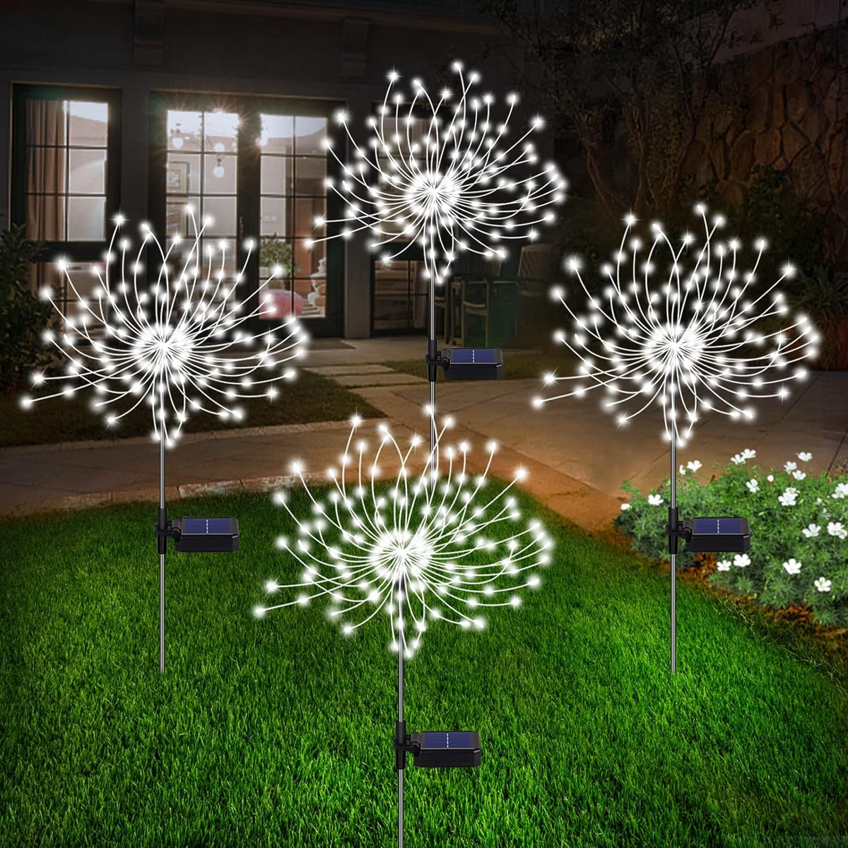 Solar Garden Lights Firework Design Solar-Powered Weatherproof