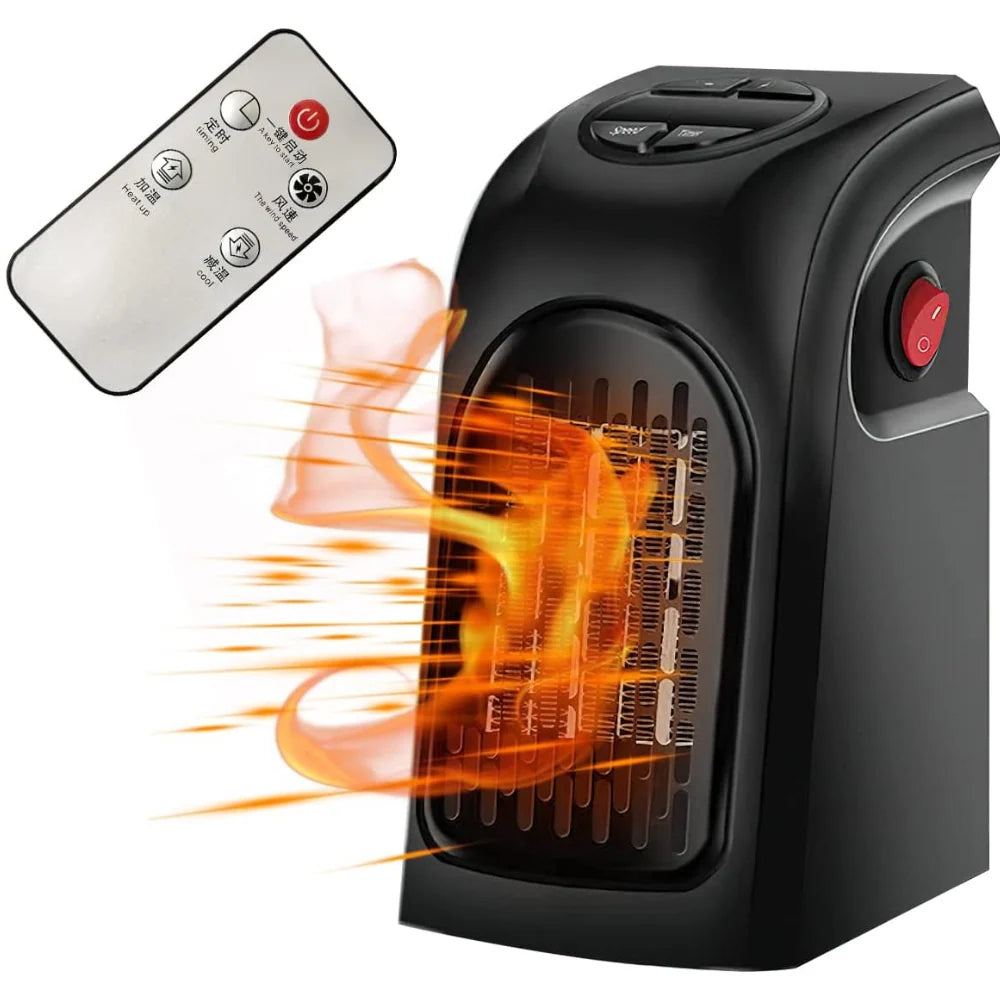 Space Heater Ceramic Wall-Mount Dual Speed 12-Hour Timer