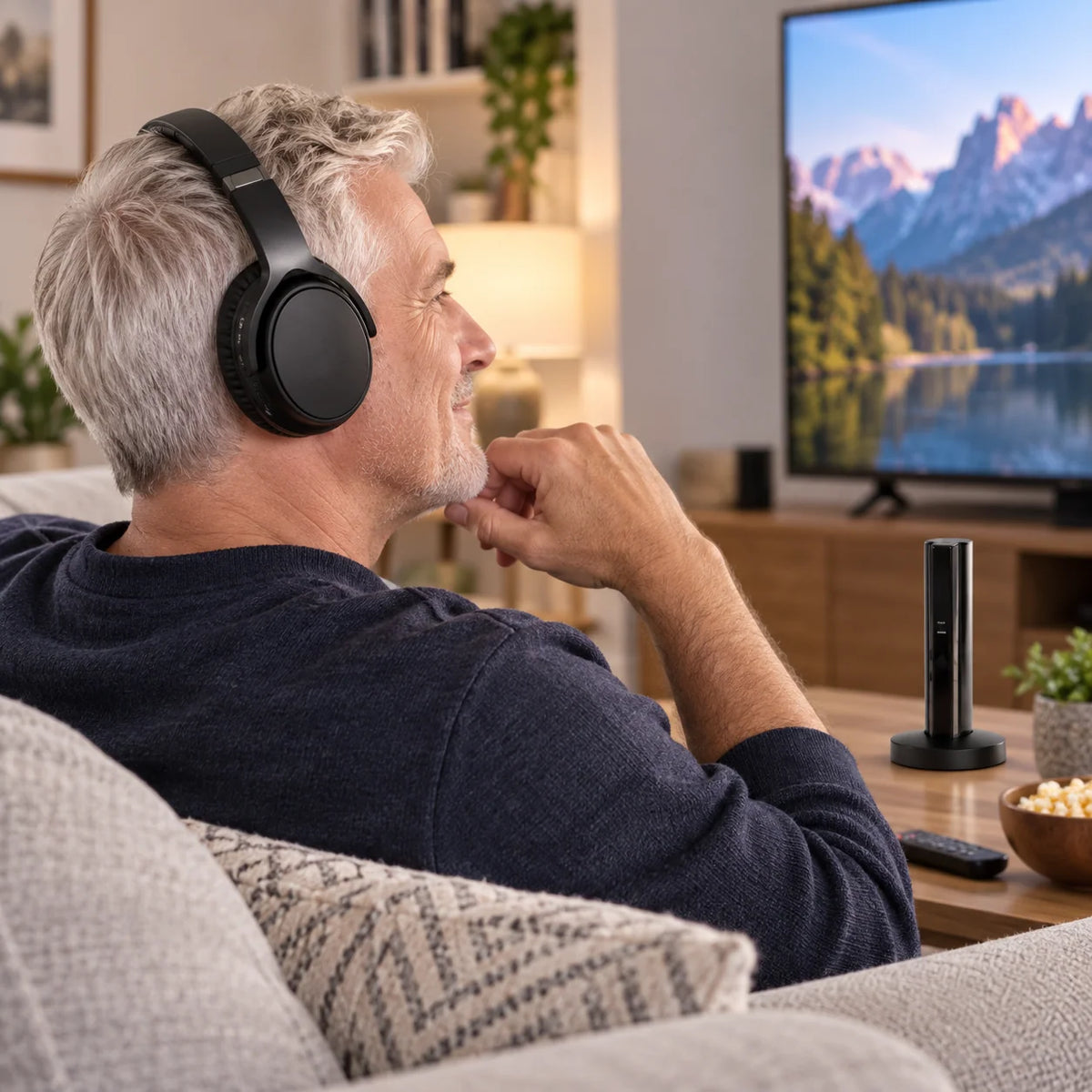 TV Headphones UHF Wireless 20-Hour Battery Life