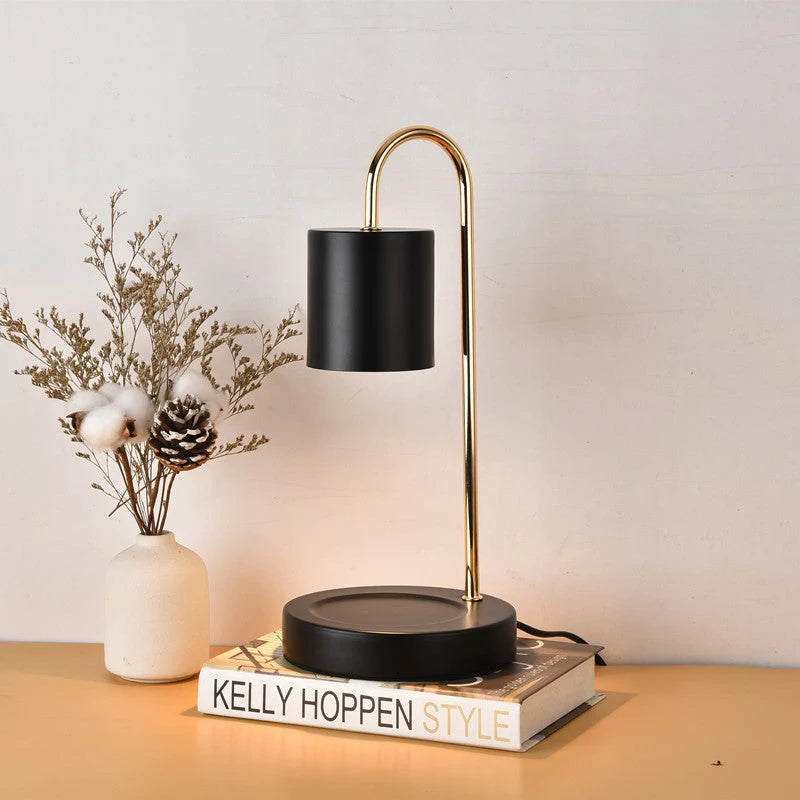 Table Lamp Curved Arch Focused Downward Light Metal Construction