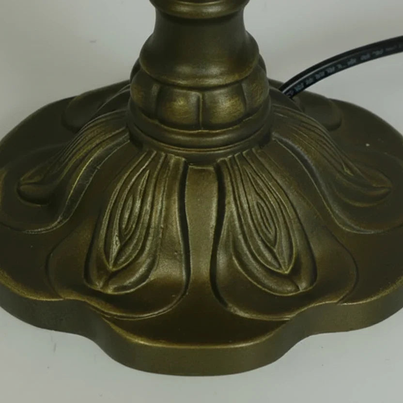 Table Lamp Stained Glass Shade E27 Socket Warm Ambient Light
