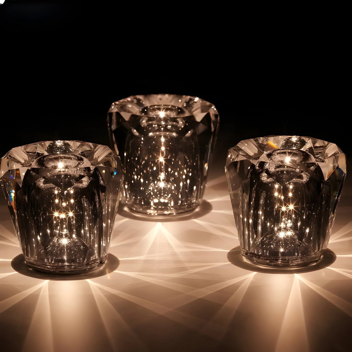 Table Lamp USB Rechargeable Diamond-Cut Crystal