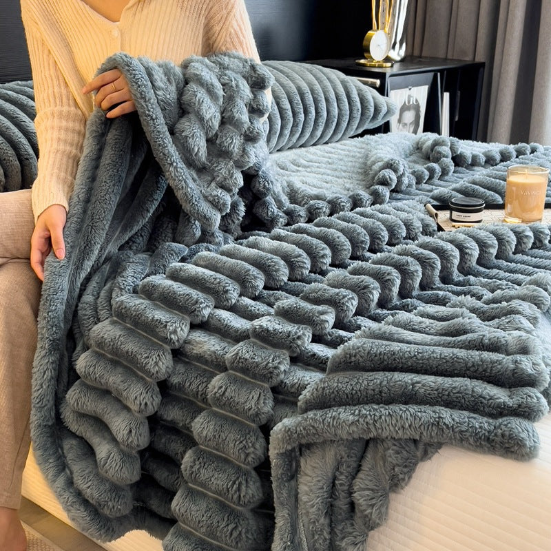 Throw Blanket Plush Textured Machine Washable Etison