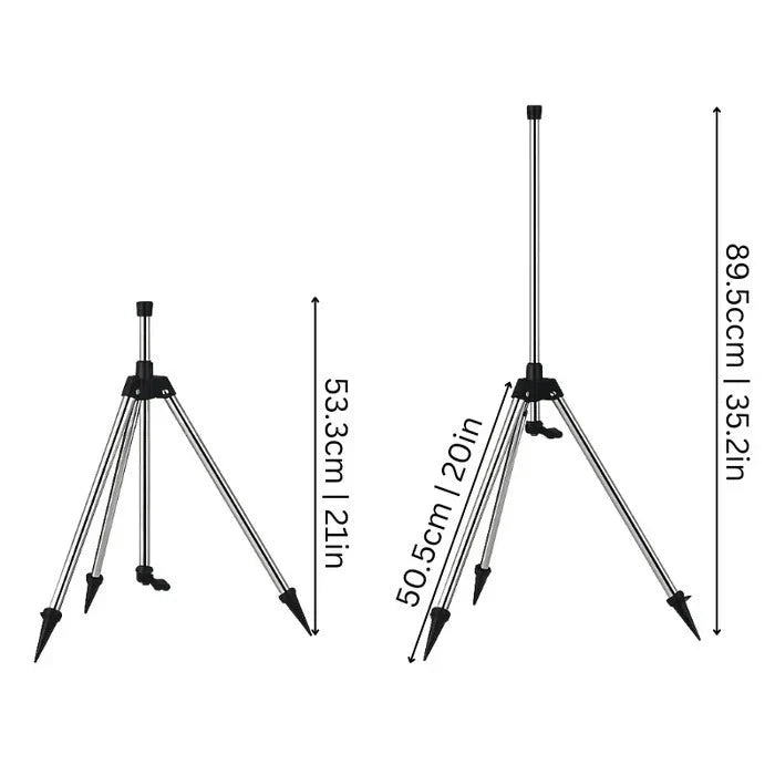 Tripod Sprinkler 360° Rotating Dual Nozzles Stainless Steel