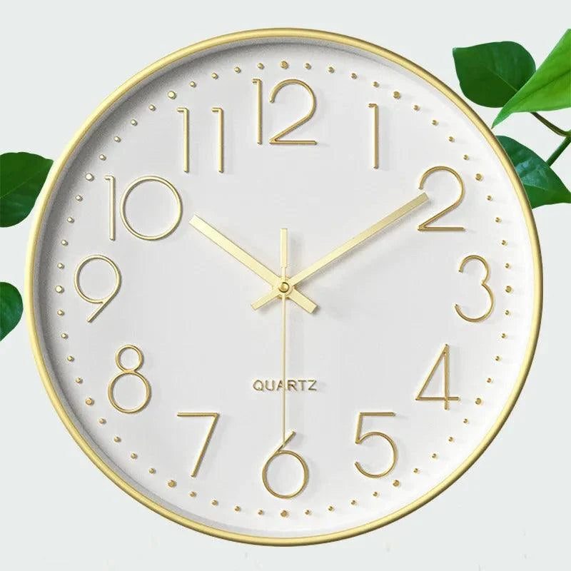 Wall Clock Silent Non-Ticking Movement 12-Inch Easy-Read Dial