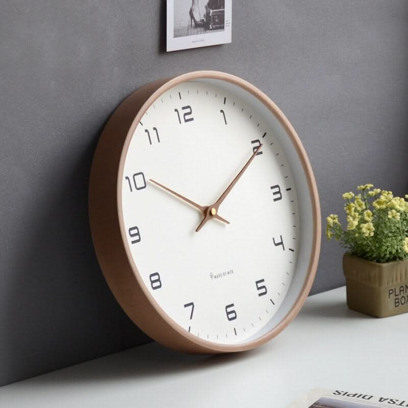Wall Clock Silent Sweep Solid Wood
