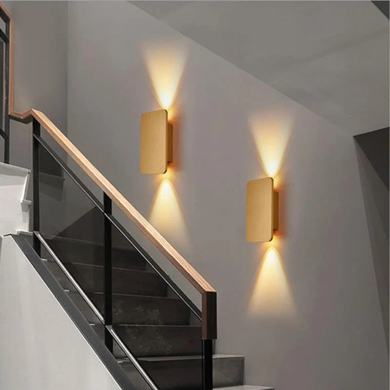 Wall Lamp Metal Frame Built-In Warm LED Light