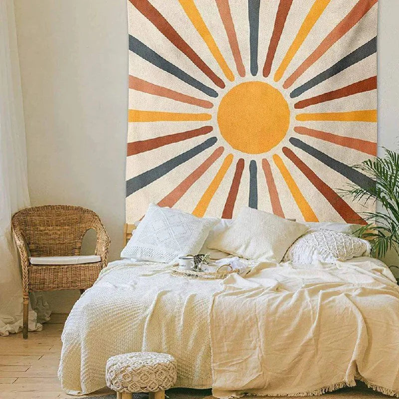 Wall Tapestry Sun Design Lightweight Polyester Cotton Blend