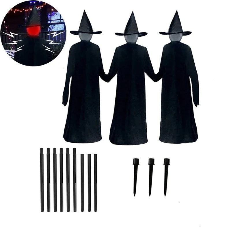 Witch Yard Decor Set of 3 LED Sound-Activated Lights