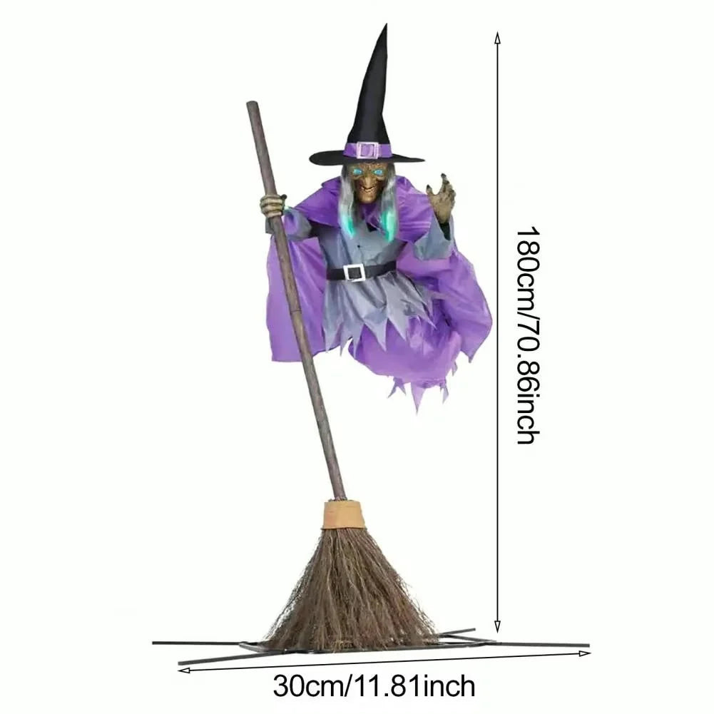 Yard Decoration Flying Witch 6-Foot Ground Stake