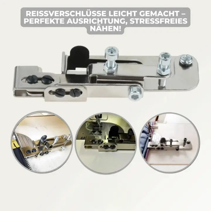 Zipper Presser Foot Adjustable Width & Height Low-Shank Compatible