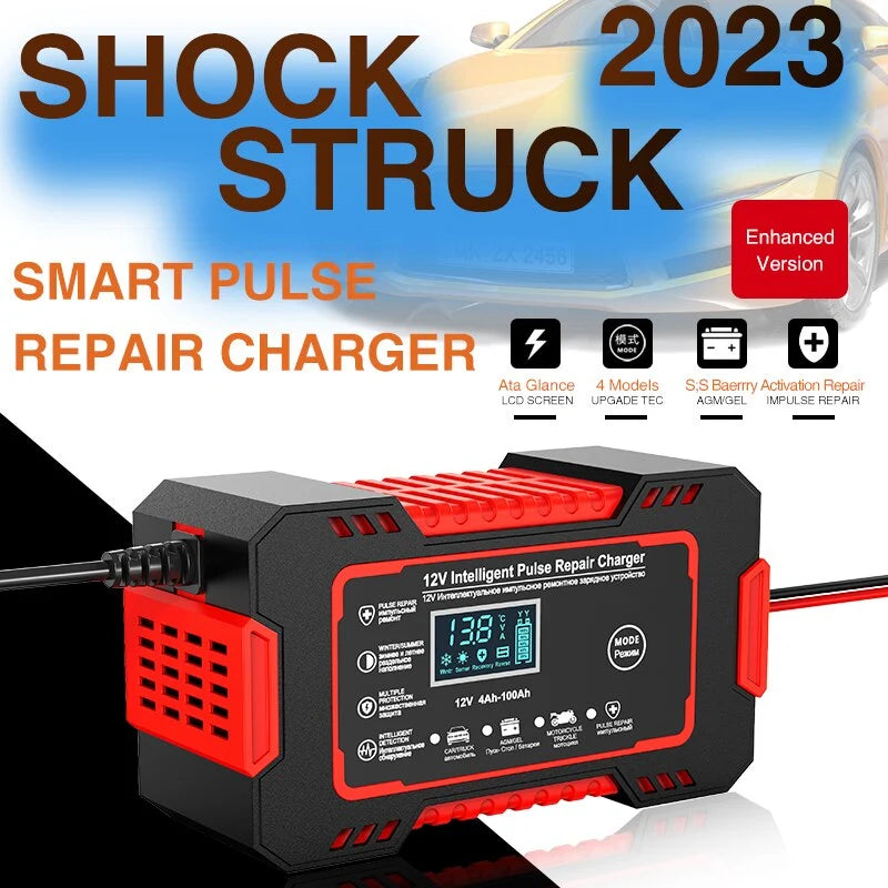 12V Battery Charger 6A Pulse Repair LCD Display