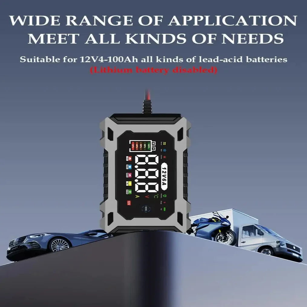 12V Battery Charger Digital Display Four Charging Modes