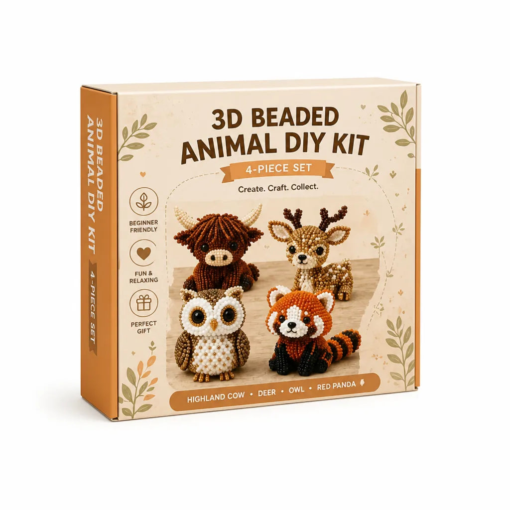 3D Animal Bead Craft Kit Pre-Sorted Beads Tools Included