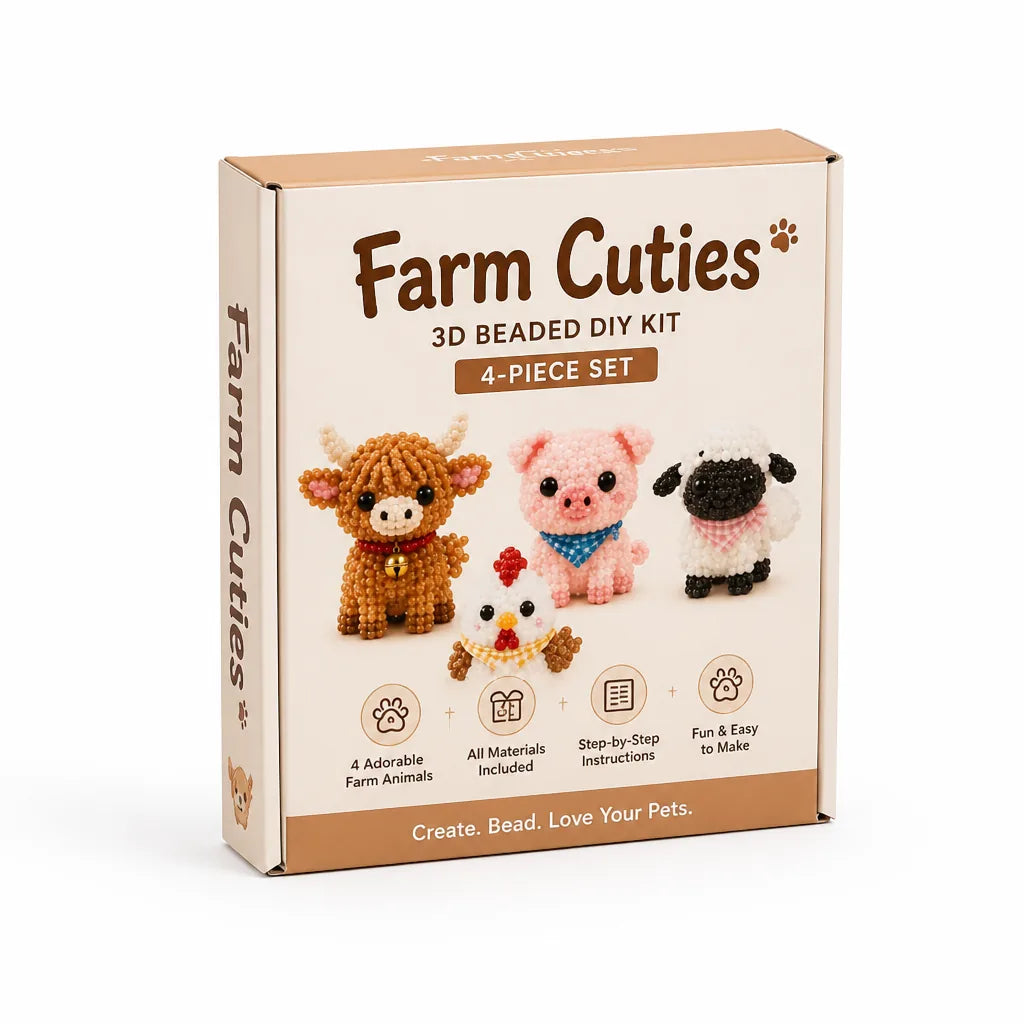 3D Animal Bead Craft Kit Pre-Sorted Beads Tools Included