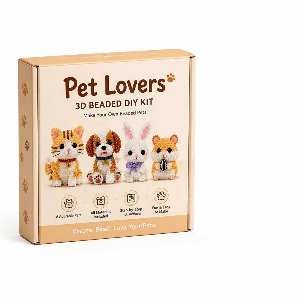 3D Animal Bead Craft Kit Pre-Sorted Beads Tools Included