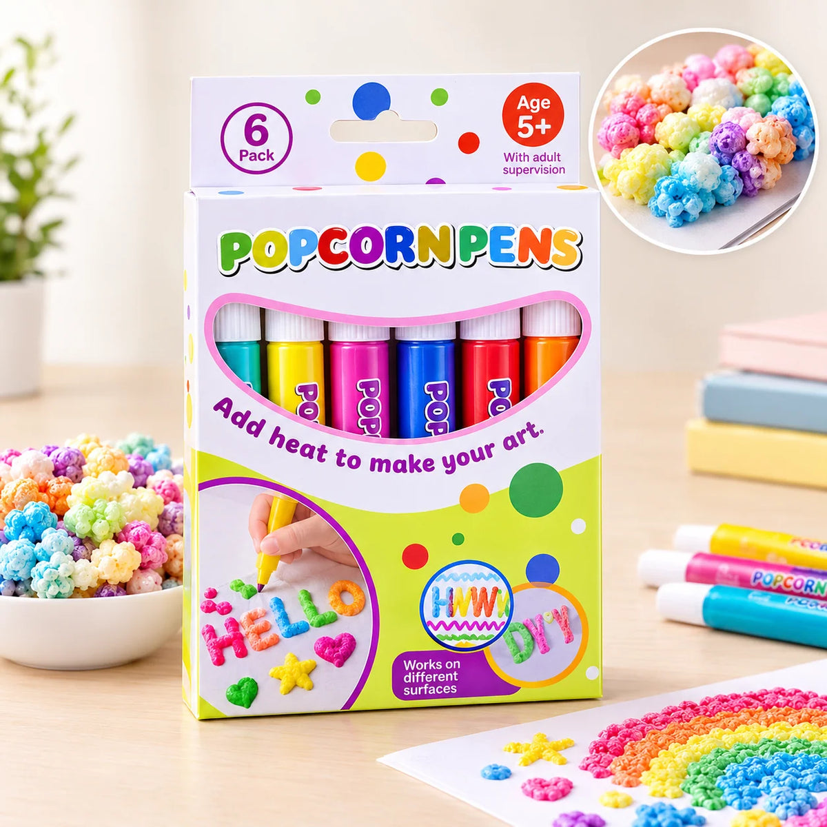 3D Effect Pens Heat-Activated Set of 6