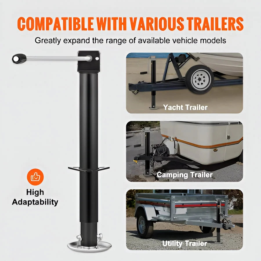 A-Frame Trailer Jack 5,000 lb Capacity Drop Leg Zinc-Plated Finish
