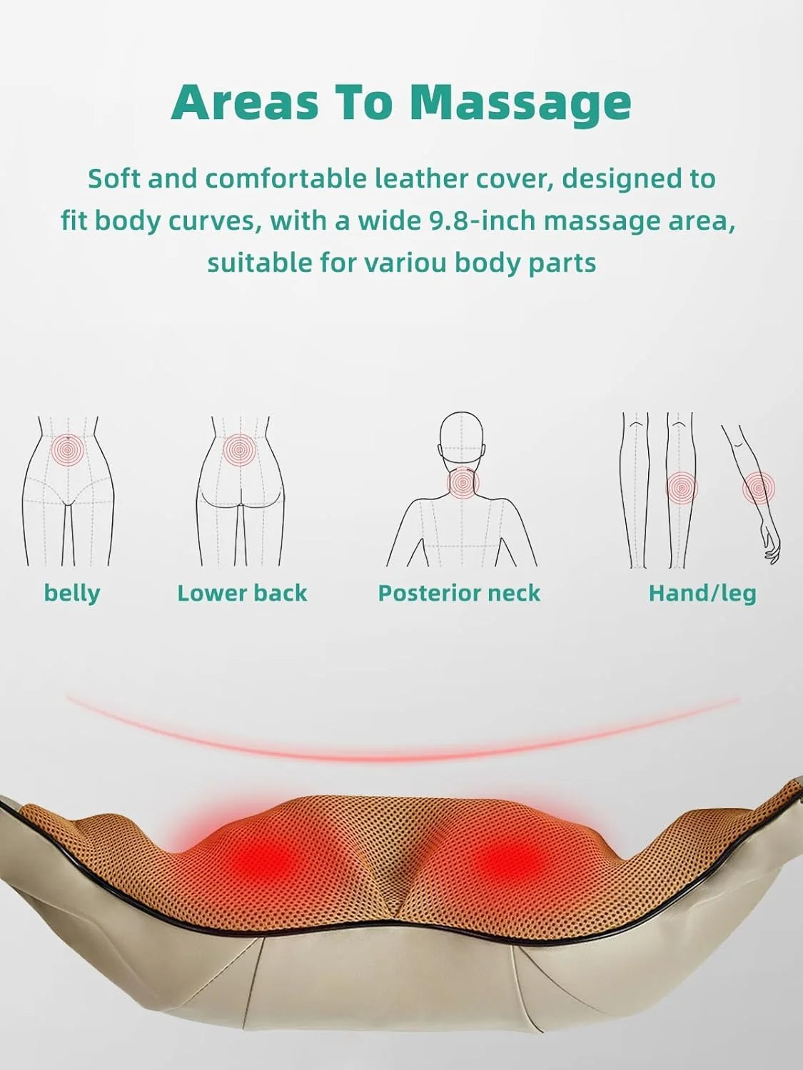 Abdominal Massager Dual Rotating Heads Built-In Heat Rechargeable
