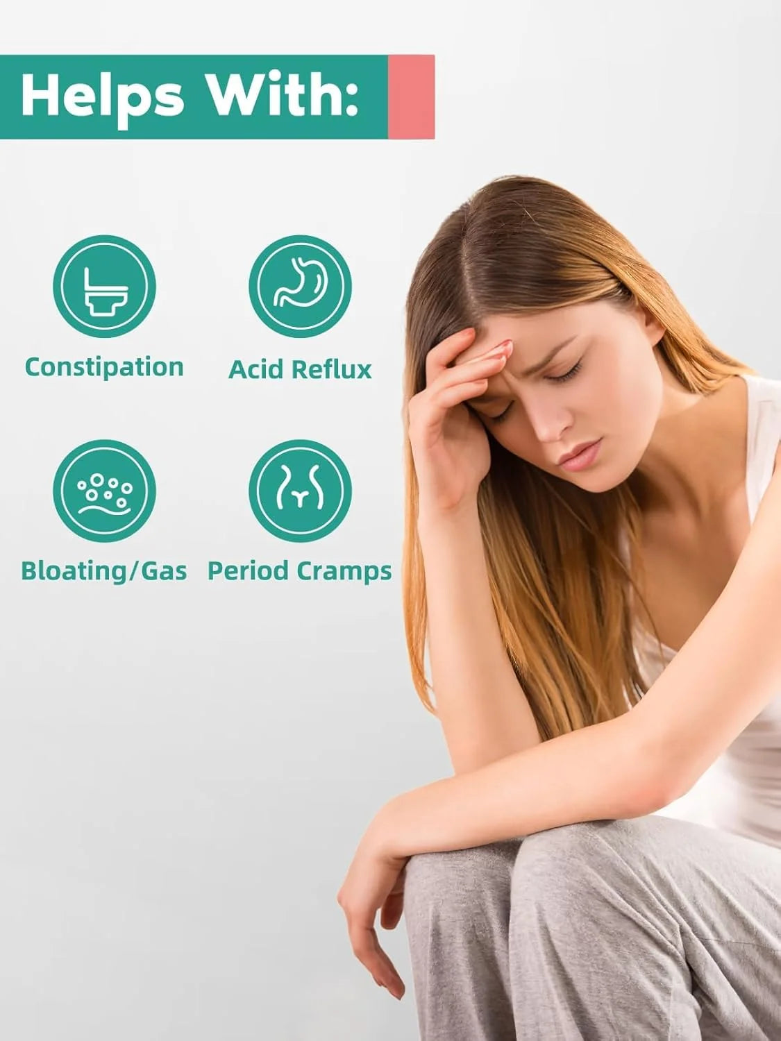 Abdominal Massager Dual Rotating Heads Built-In Heat Rechargeable