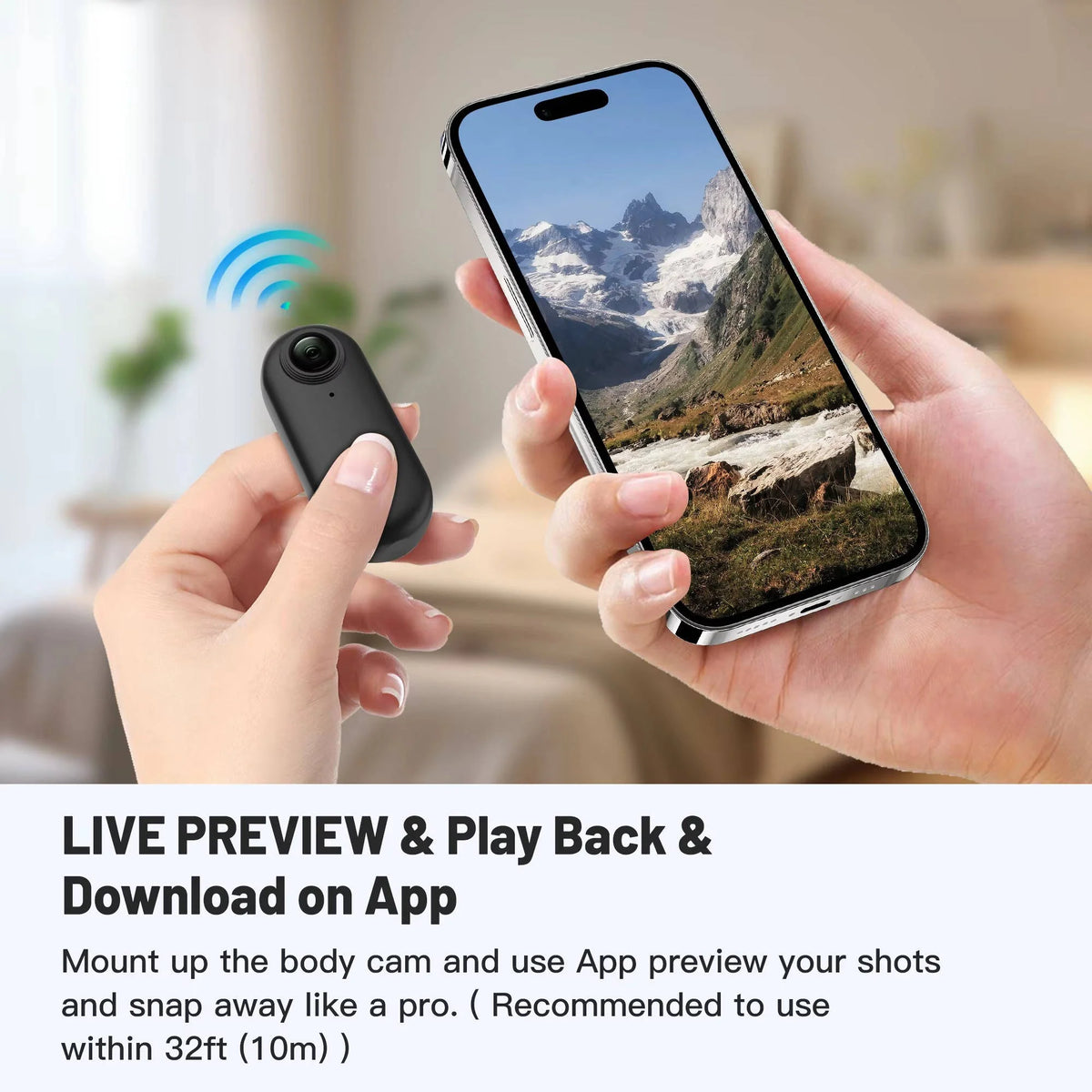Action Camera 4K Rotating Clip Waterproof Case