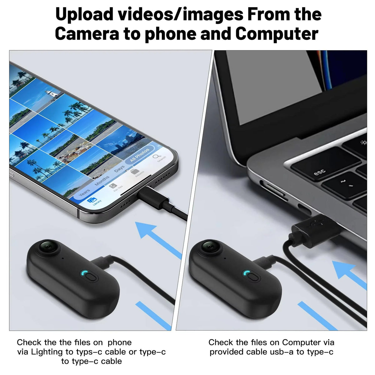 Action Camera 4K Rotating Clip Waterproof Case