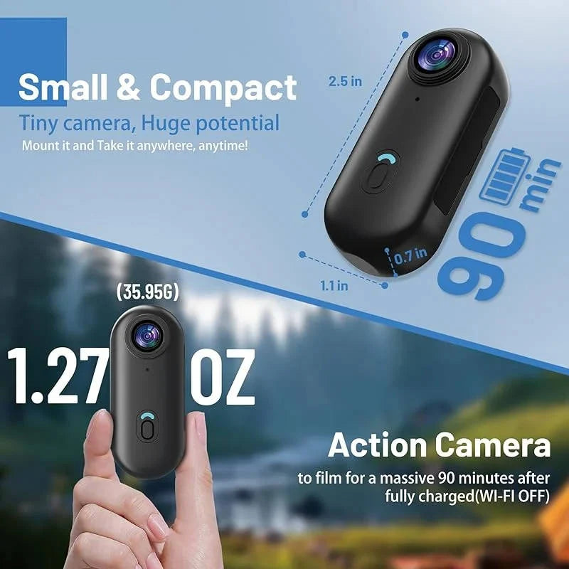 Action Camera 4K Rotating Clip Waterproof Case