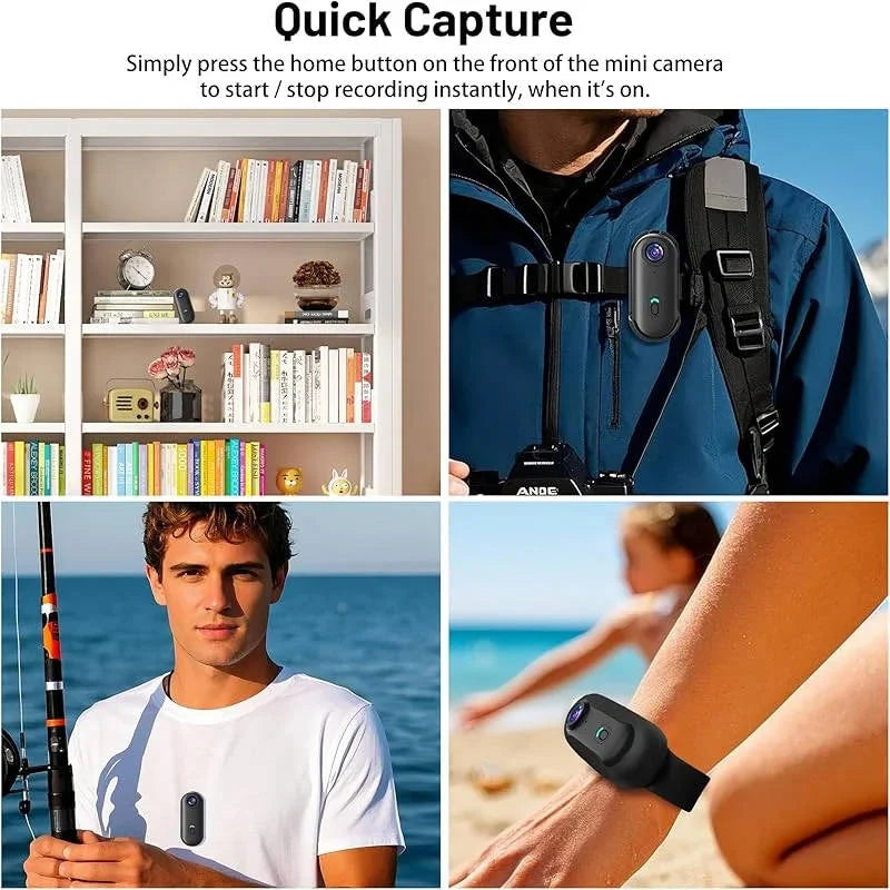 Action Camera 4K Rotating Clip Waterproof Case