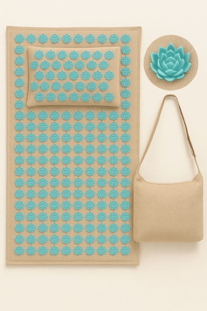 Acupressure Mat Set Cotton Surface Pillow & Carry Bag