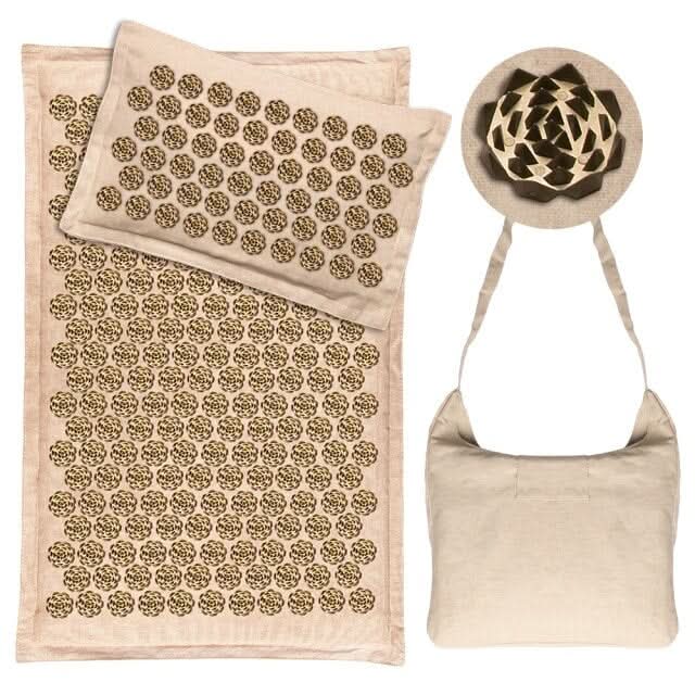 Acupressure Mat Set Cotton Surface Pillow & Carry Bag