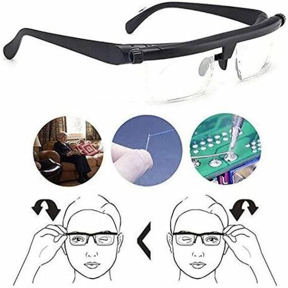 Adjustable Focus Glasses Near & Distance Vision Lightweight Frame