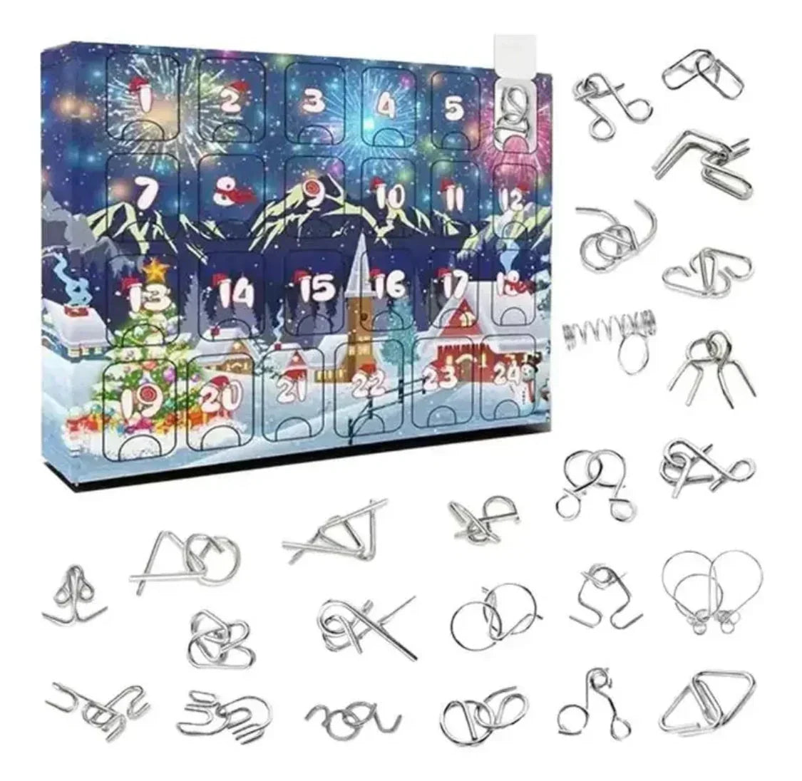 Advent Calendar 24-Day Metal & Wooden Puzzles