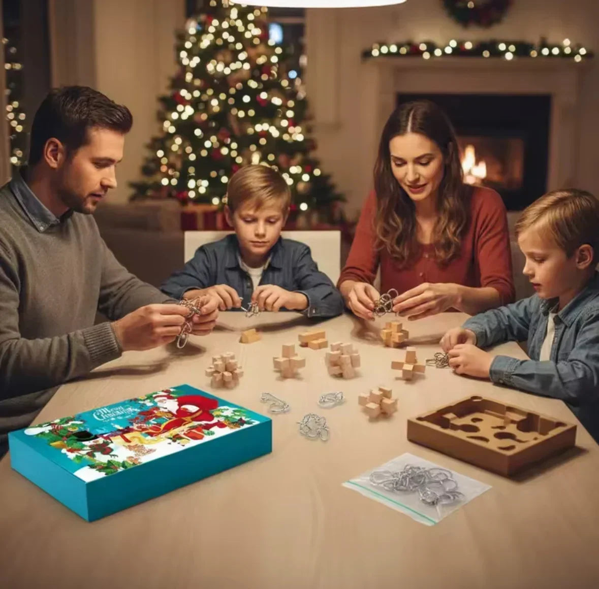 Advent Calendar 24-Day Metal & Wooden Puzzles