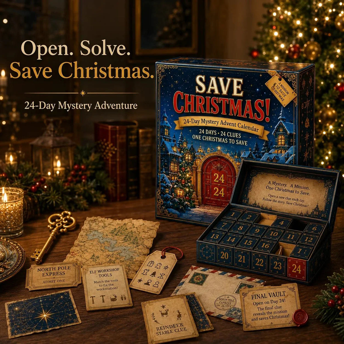 Advent Calendar 24-Day Screen-Free Puzzle Adventure