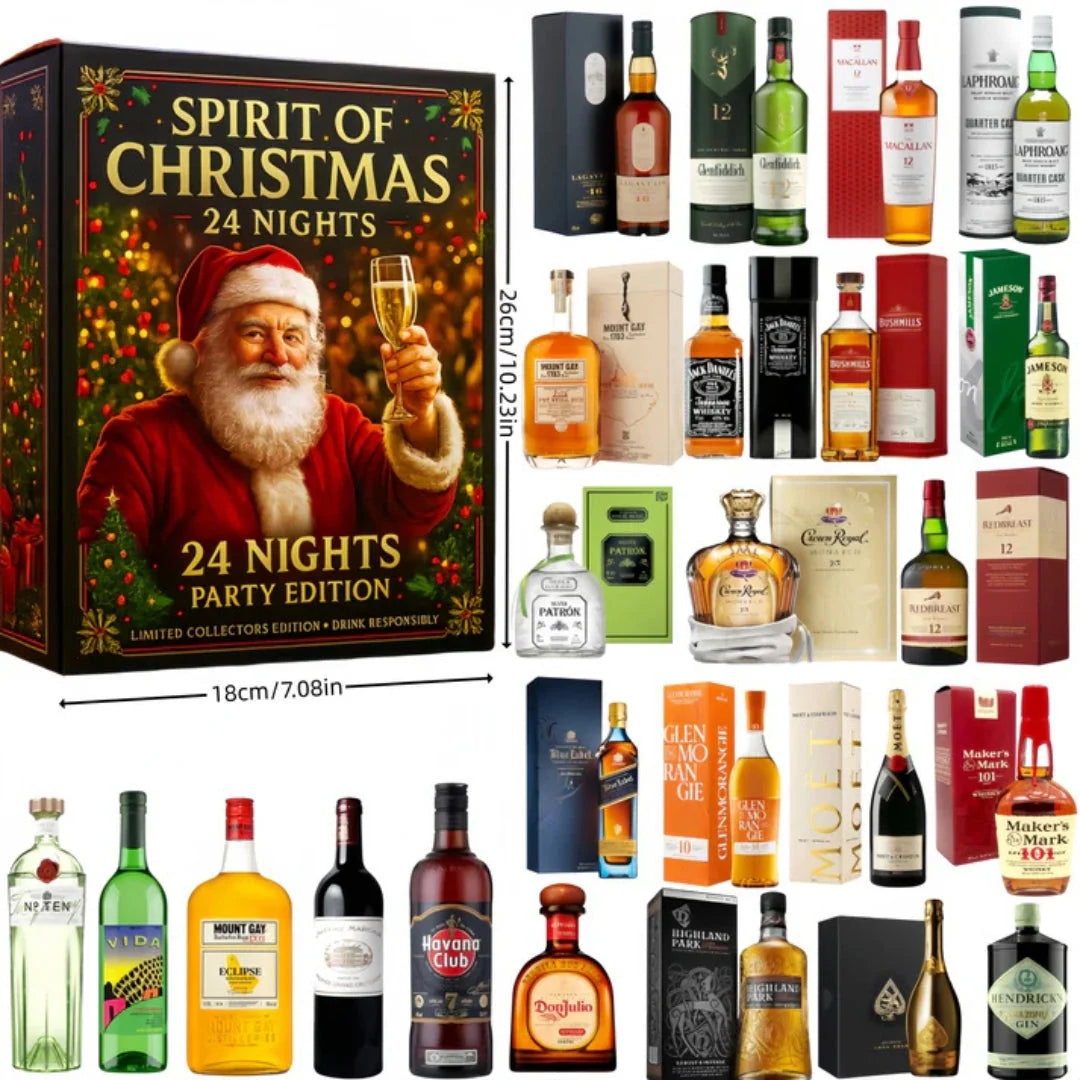Advent Calendar 24 Mini Bottle Ornaments Numbered Compartments